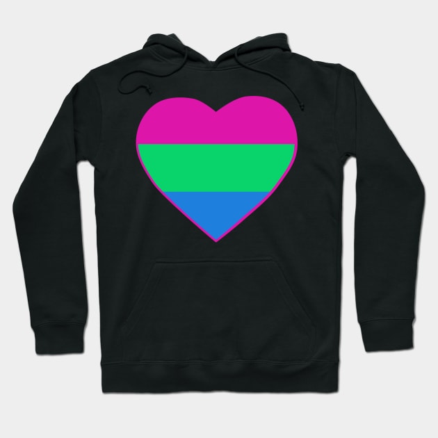 Pride Flag Heart Polysexual Hoodie by VanumChan